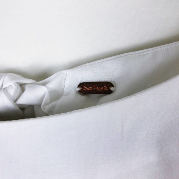 FREE PEOPLE Flare Sleeve Top So obviously Yours Bow S White - Picture 7 of 9